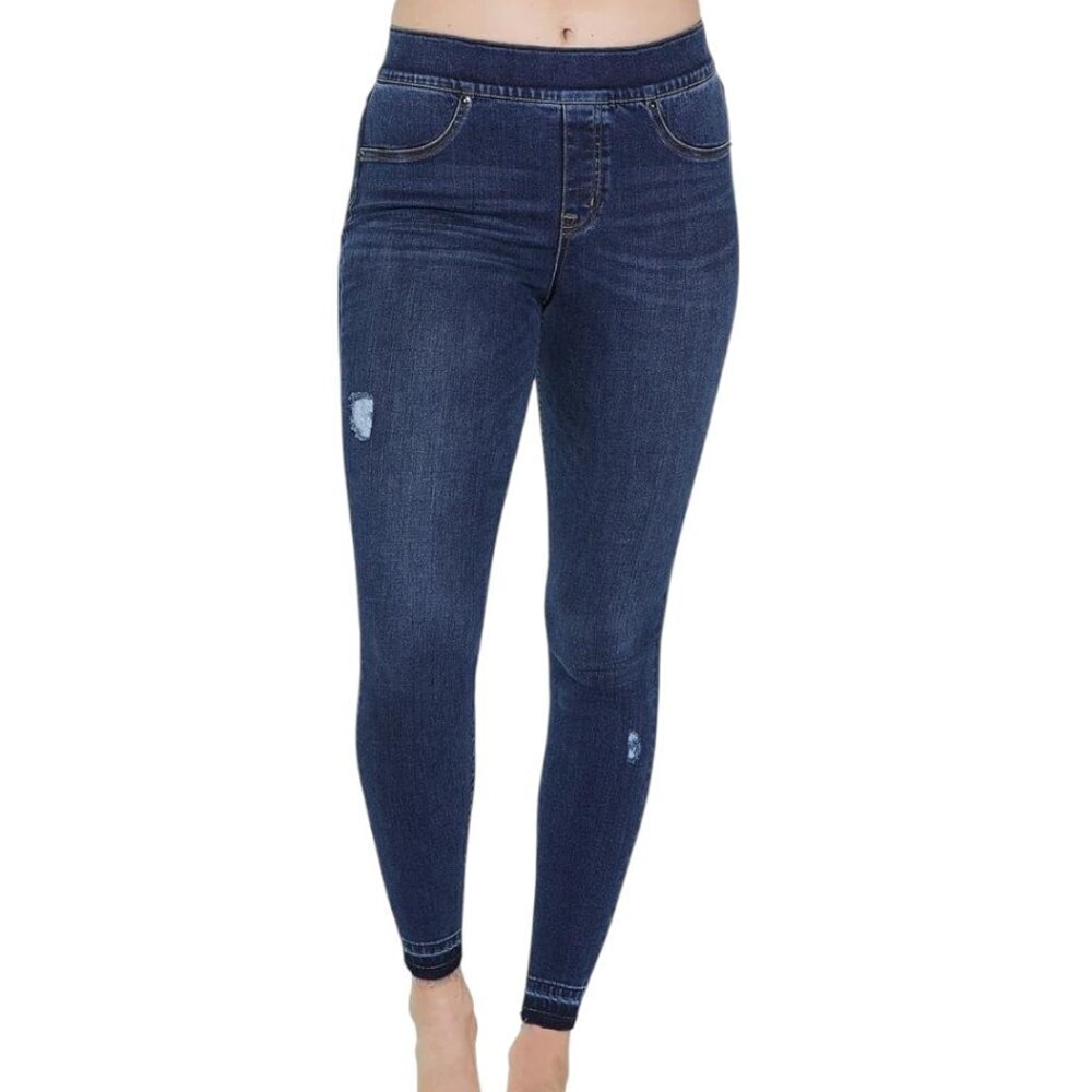 Spanx Distressed Skinny Jeans Women Medium Blue